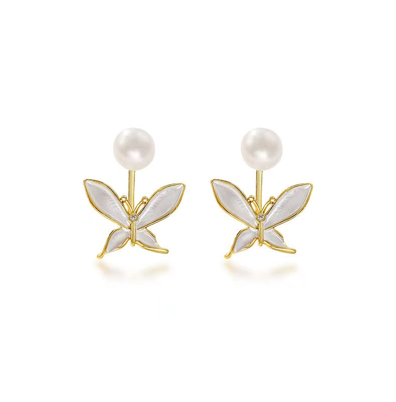 Genuine Freshwater Pearl Pansies Earrings