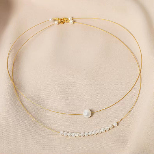 Genuine Freshwater Pearl Double Layer Necklace