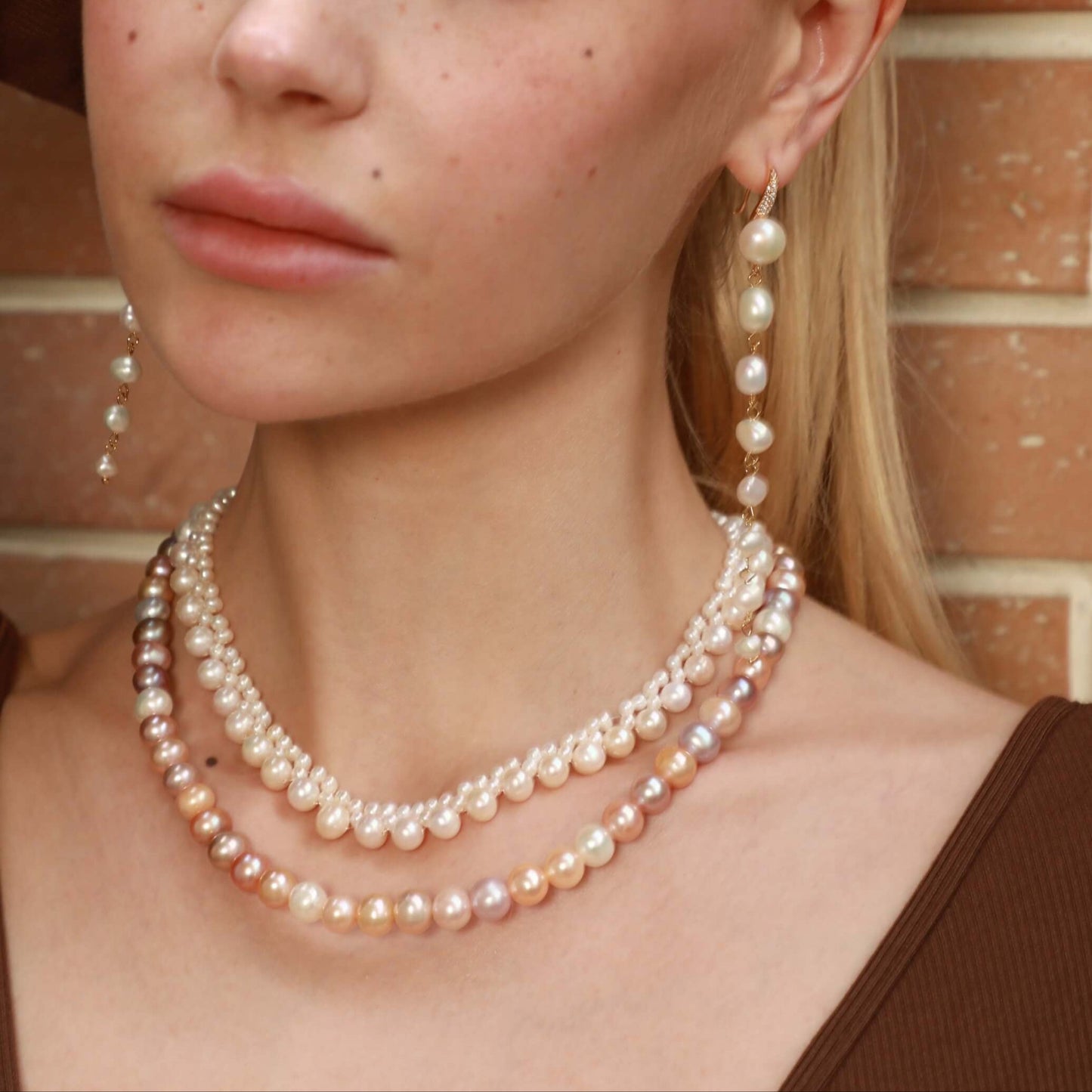 Collar de la Diosa del Resplandor con Perlas de Agua Dulce Genuinas