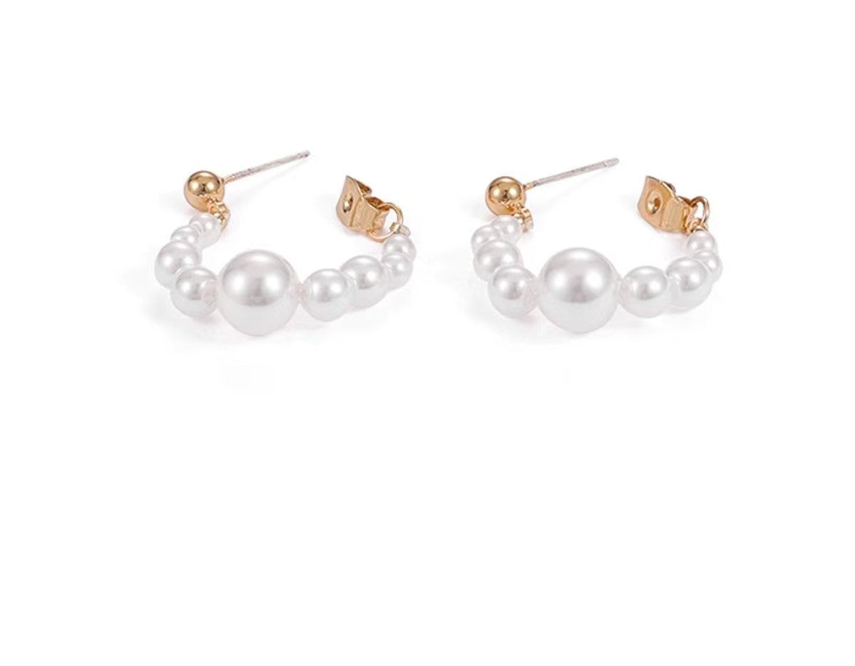 Boucles d'oreilles Lydia en véritables perles d'eau douce