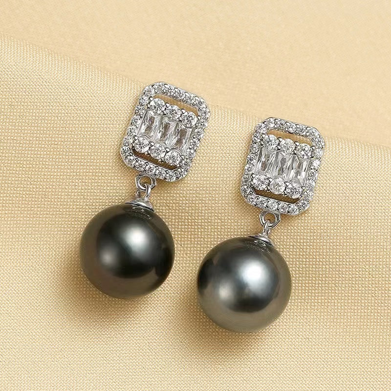 Boucles d'oreilles Camille en véritable perle de Tahiti/Edison
