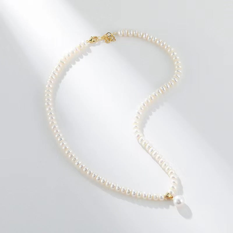 Collar de corazón puro con perlas de agua dulce genuinas