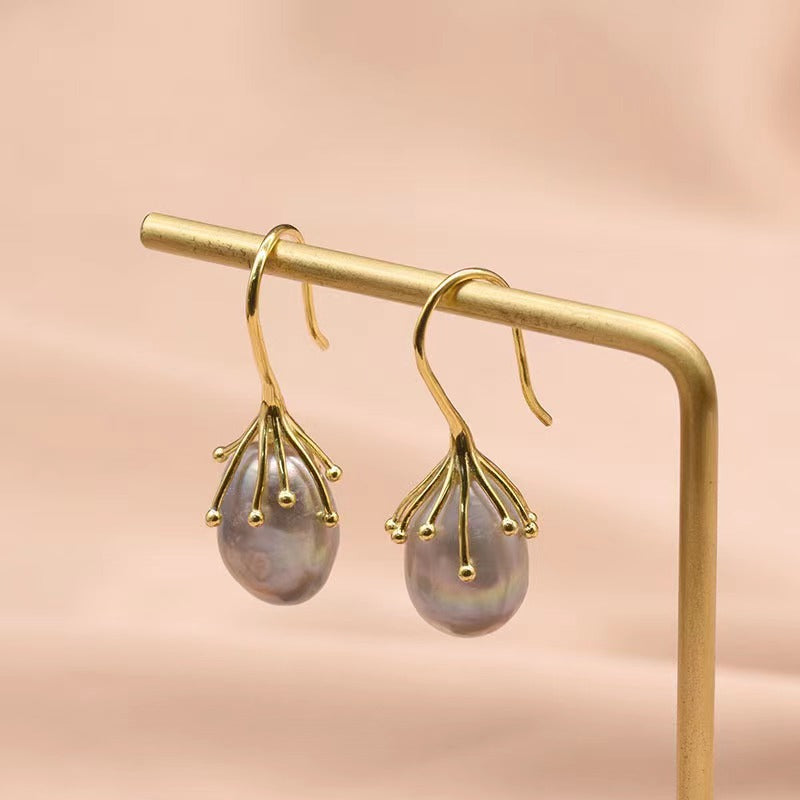 Boucles d'oreilles Borough en perles d'eau douce baroques véritables