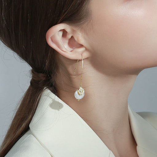 Genuine Baroque Pearl Coin Earrings