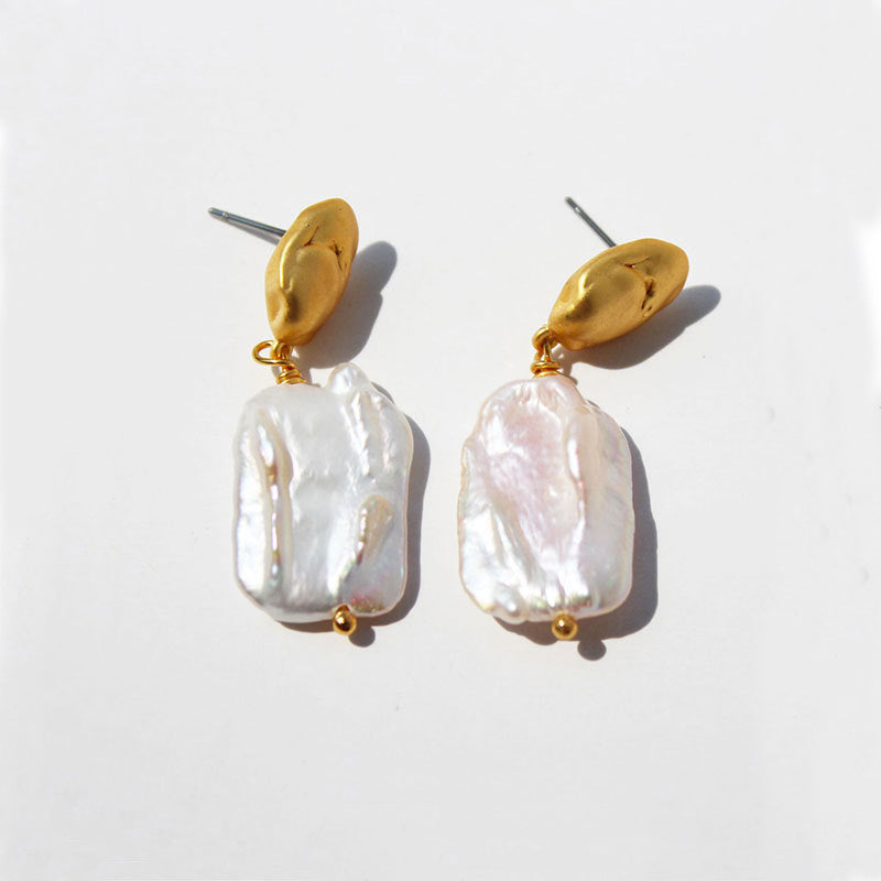 Genuine Freshwater Baroque Pearl Emma Earrings