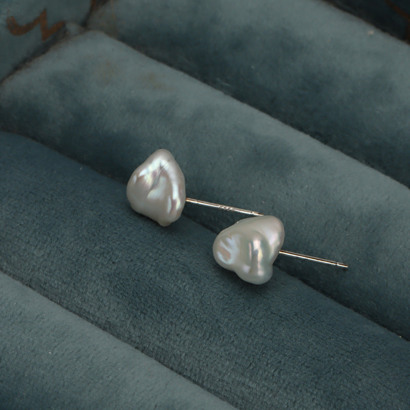 Genuine Freshwater Baroque Pearl Mushroom Earrings