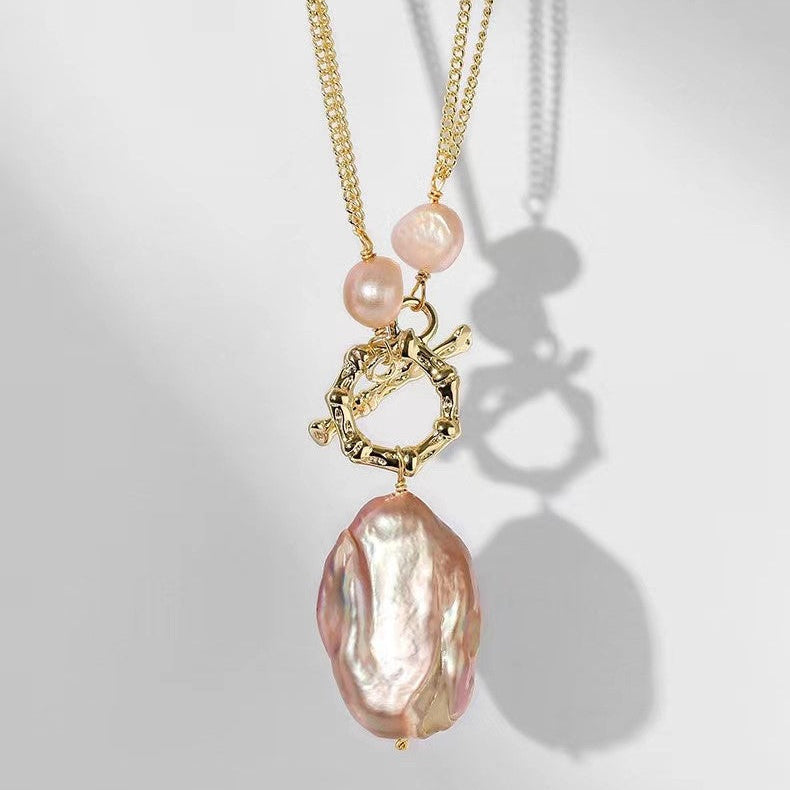 Genuine Freshwater Baroque Pearl Stacy Necklace