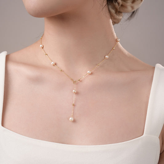 Genuine Freshwater Starlight Pearl Necklace - Sweet Collarbone Chain