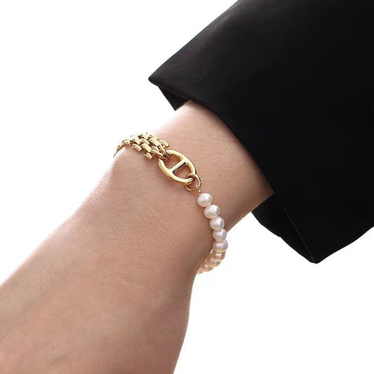 Genuine Freshwater Pearl Retro Modern Combination Bracelet