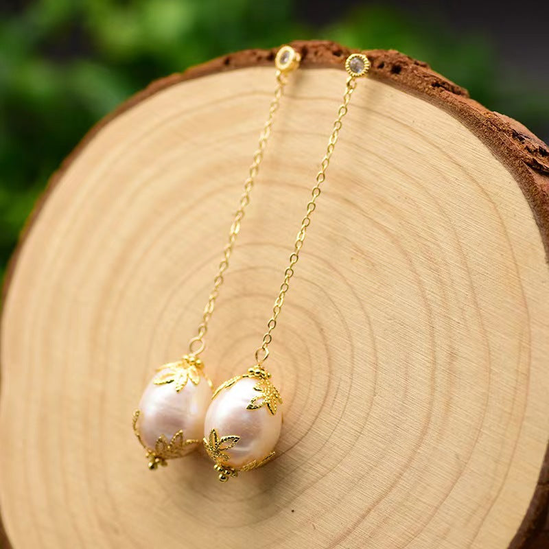 Boucles d'oreilles Borough en perles d'eau douce baroques véritables