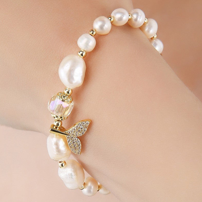 Bracelet sirène en perles d'eau douce véritables
