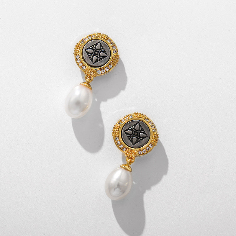 Boucles d'oreilles Sunlight Shield en perles d'eau douce véritables