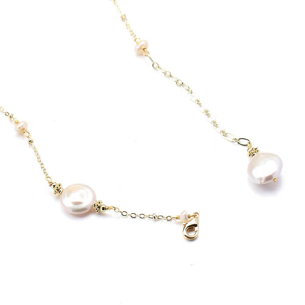 S925 Silver Genuine Freshwater Pearl Happy Dew Necklace - Detail View 4 - Elegant Pearl Jewelry by Kikyo Pearl London
