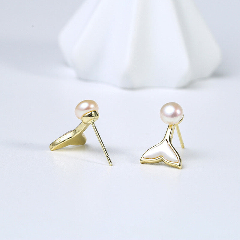 Genuine Freshwater Pearl Mermaid Earrings