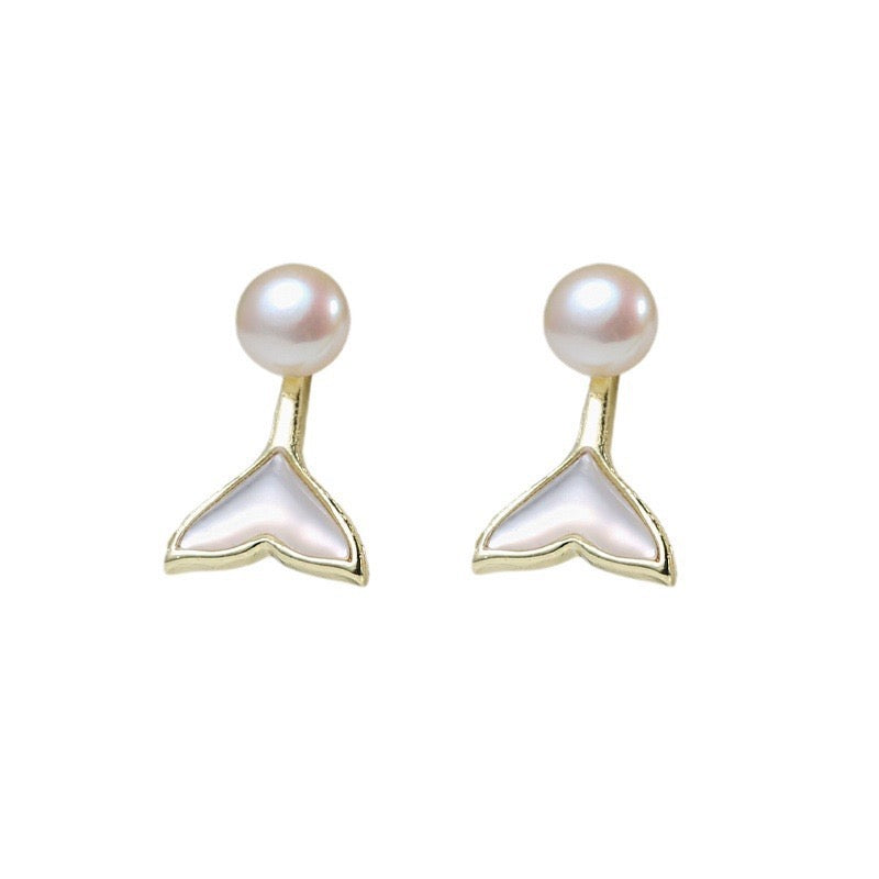 Pendientes de sirena con perlas de agua dulce auténticas