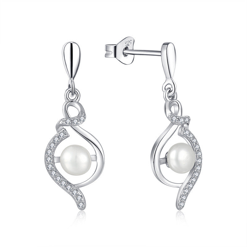 Boucles d'oreilles Ocean Wave en perles d'eau douce véritables