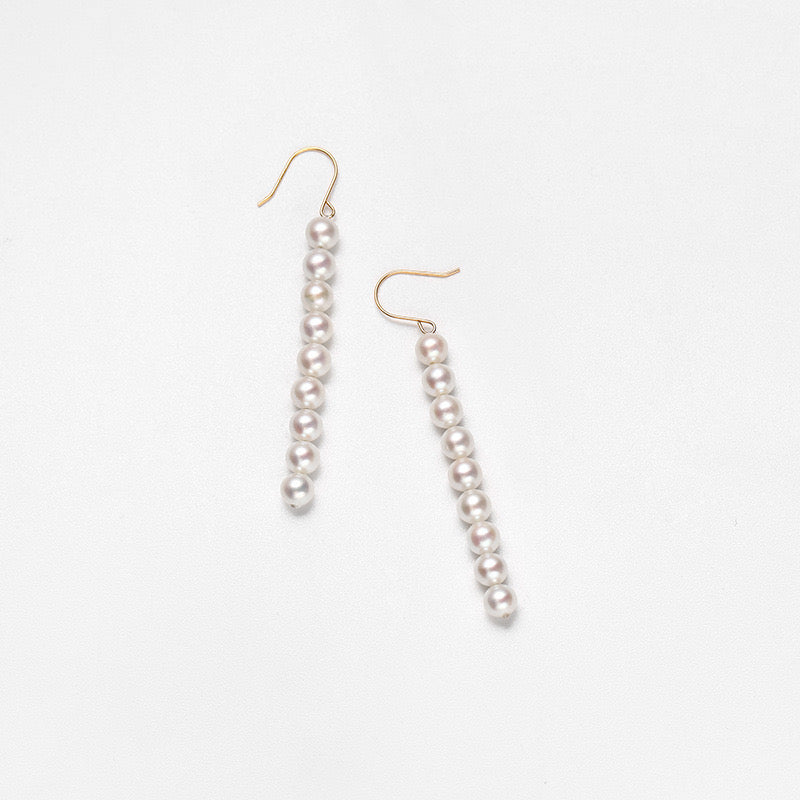 Boucles d'oreilles Augenstern en or massif 18 carats et véritables perles d'eau douce