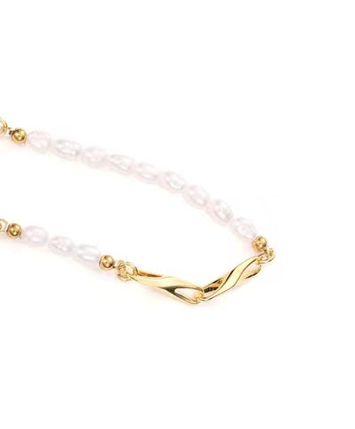 Pulsera de promesa de perla de agua dulce genuina