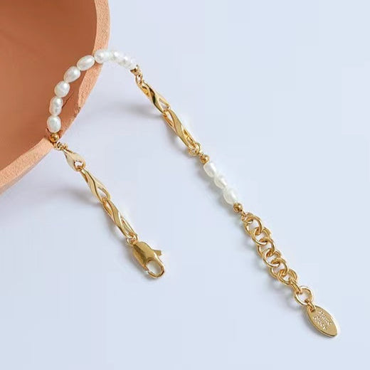 Bracelet de promesse en véritable perle d'eau douce