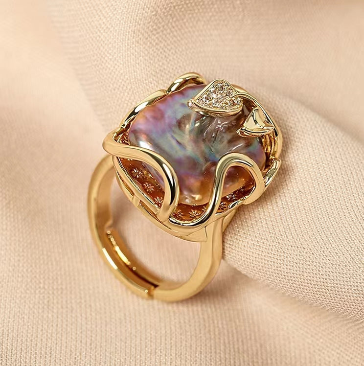 Genuine Freshwater Baroque Pearl Ocean Rose Set