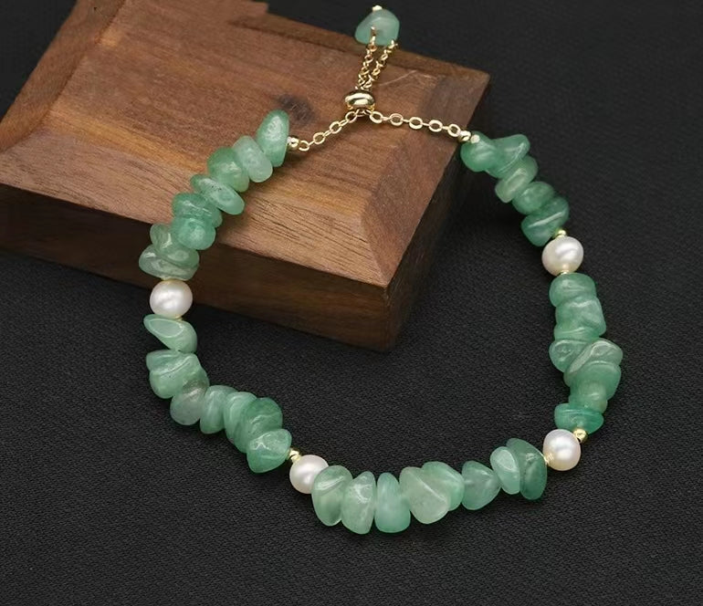 Bracelet en perles d'eau douce véritables et pierres précieuses (édition limitée)