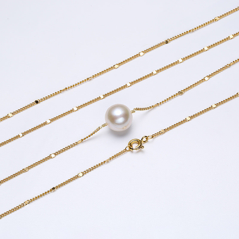 Collier à couches dorées en véritables perles d'eau douce