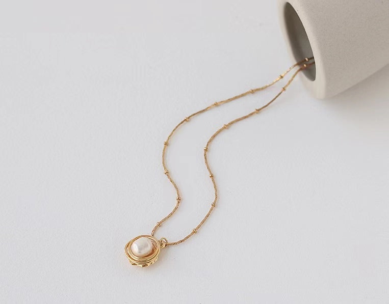 Collier de perles d'eau douce baroques authentiques