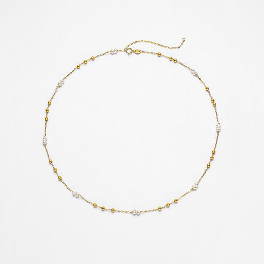 S925 Silver Genuine Freshwater Pearl Grain Necklace