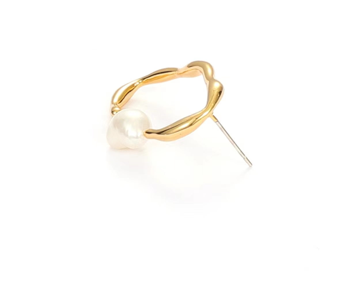 Boucles d'oreilles Maya en véritables perles d'eau douce