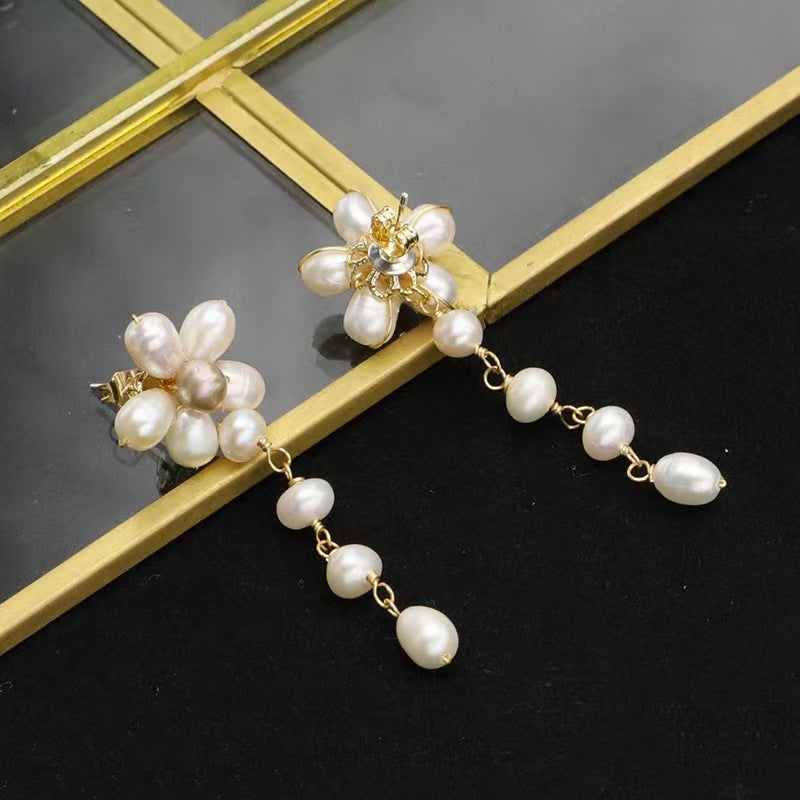Pendientes Sakura de perlas de agua dulce genuinas