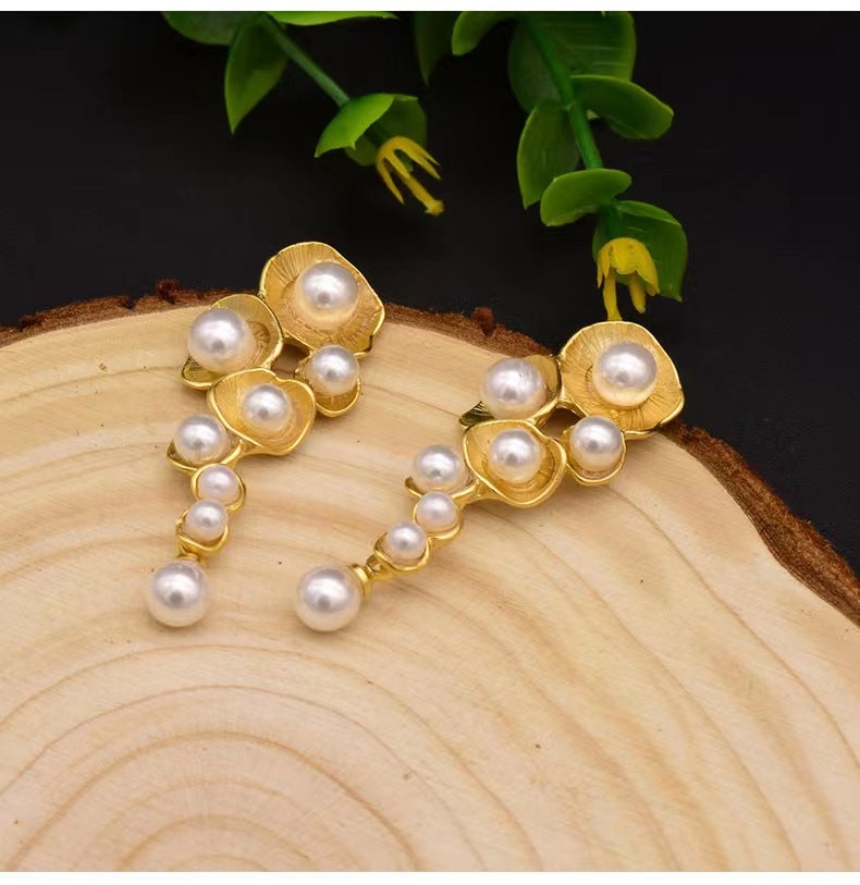Genuine Freshwater Baroque Pearl Conch Earrings (Limited Edition)