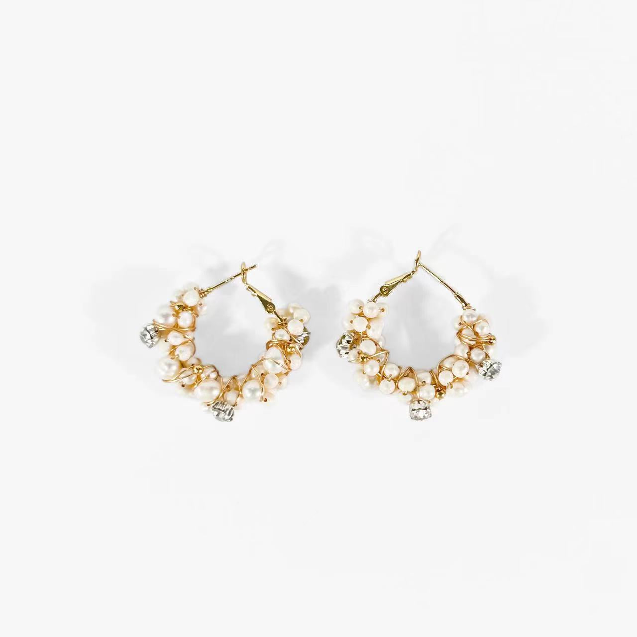 Boucles d'oreilles fruits mystérieux en véritable perle d'eau douce