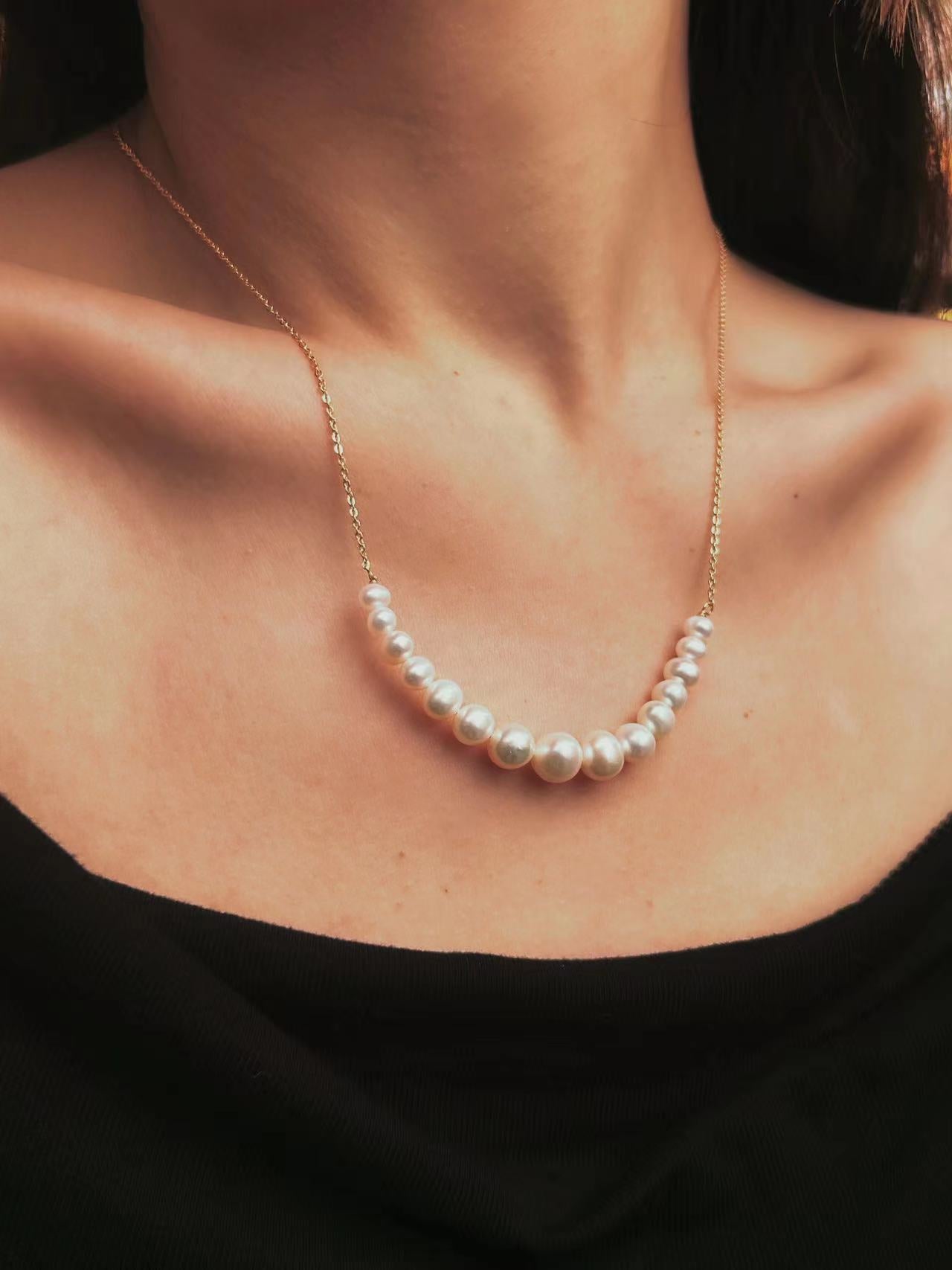 Collier pont en perles baroques d'eau douce véritables