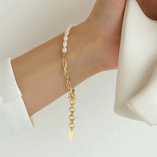 Bracelet de promesse en véritable perle d'eau douce