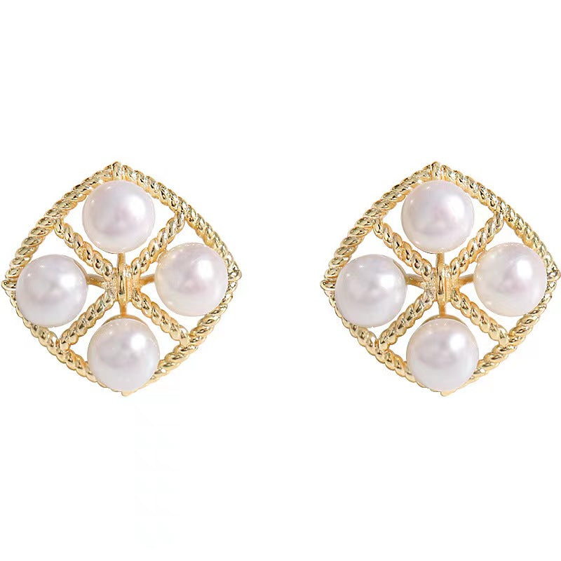 Genuine Freshwater Pearl Sunset Window Earrings