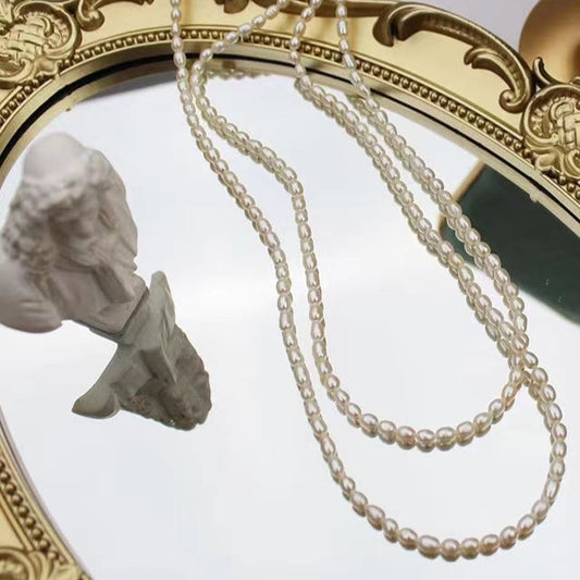 Collar de otoño con perlas de agua dulce auténticas