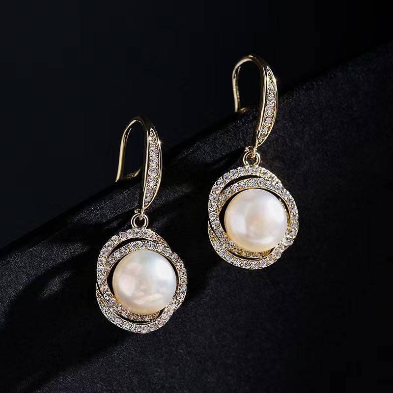 Genuine Freshwater Pearl Galaxy Earrings