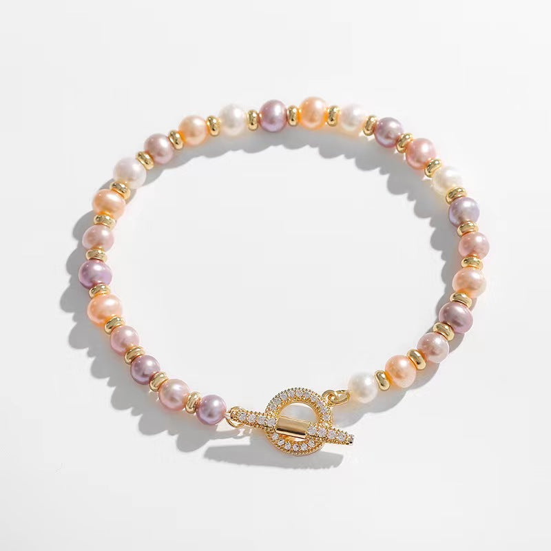 Conjunto de corazones de caramelo con perlas de agua dulce genuinas