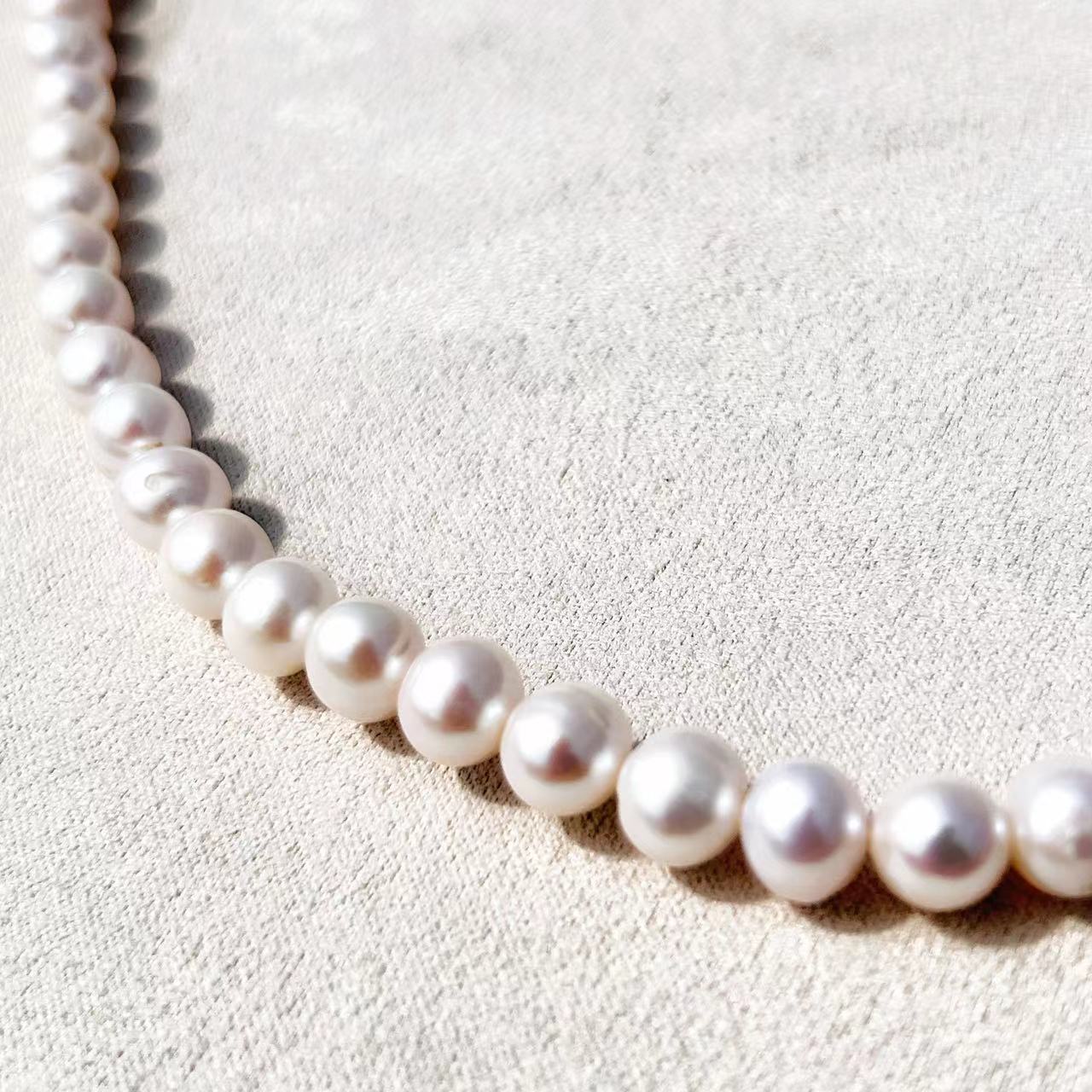 Collier en perles d'eau douce véritables gingko - Perles d'eau douce de 8 à 9 mm