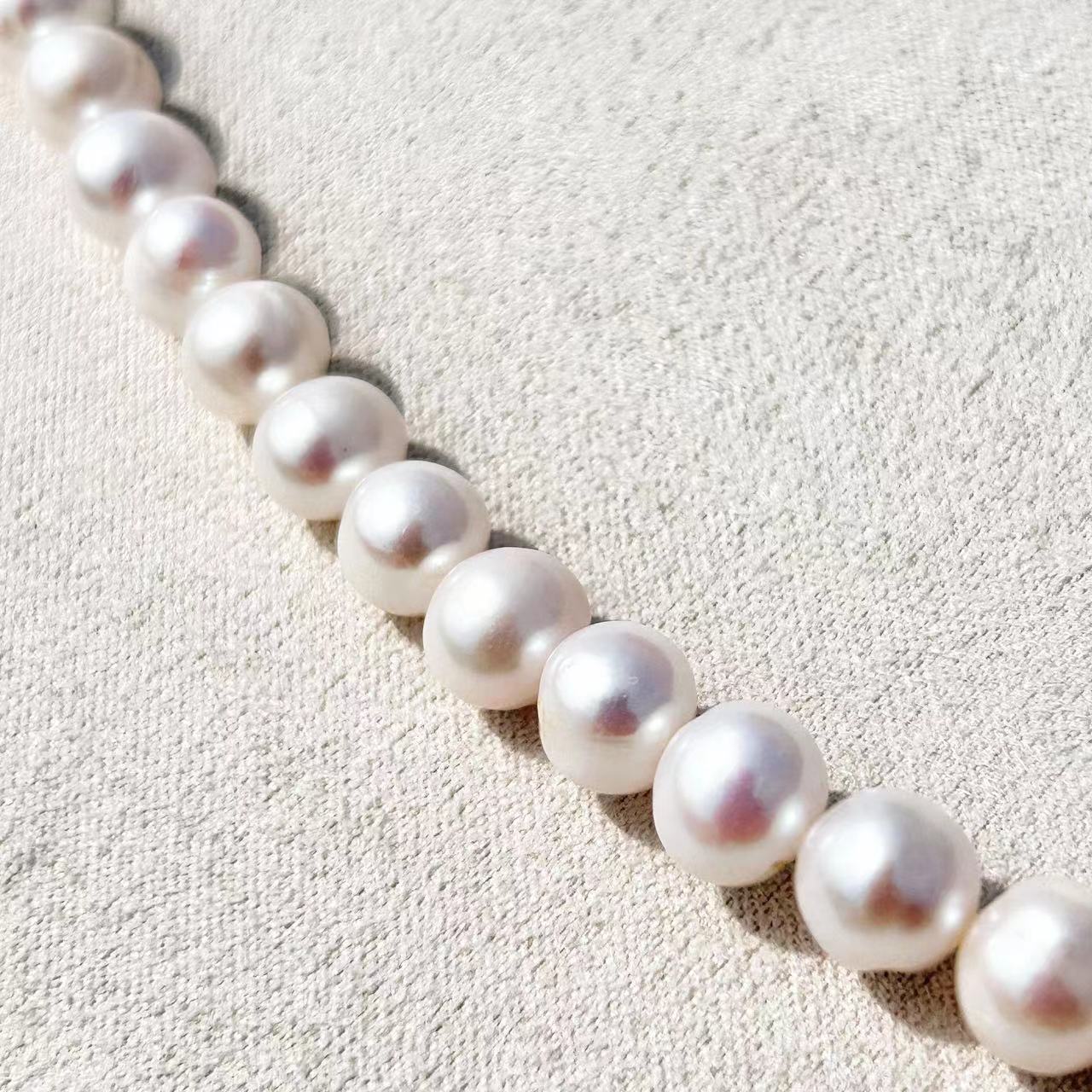Collier en perles d'eau douce véritables gingko - Perles d'eau douce de 8 à 9 mm