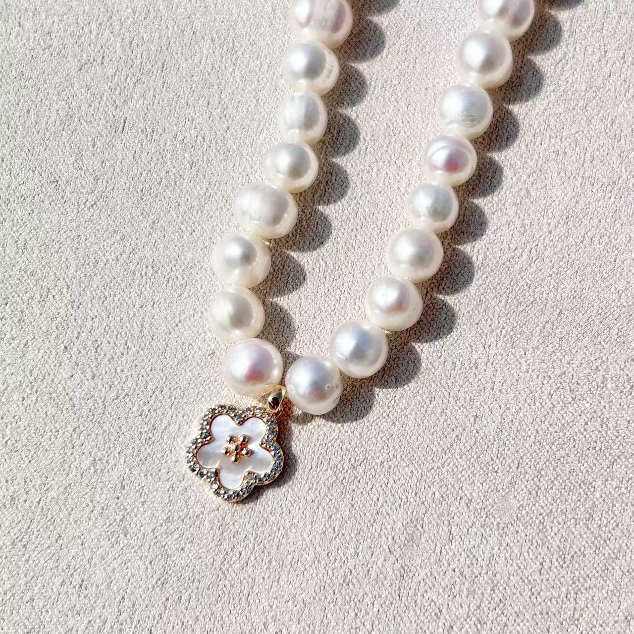 Conjunto de jardín de ensueño con perlas de agua dulce genuinas