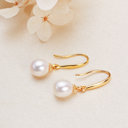 Brass Plated with 18K Gold Genuine Freshwater Pearl Candy Dew Earrings
