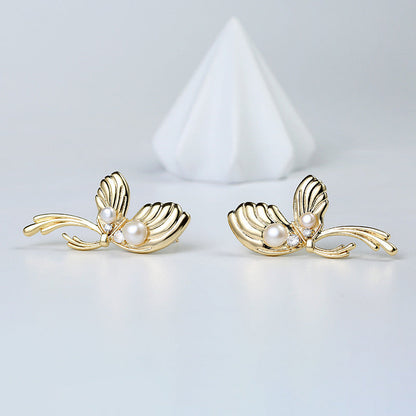 Genuine Freshwater Pearl Happy Butterfly Earrings