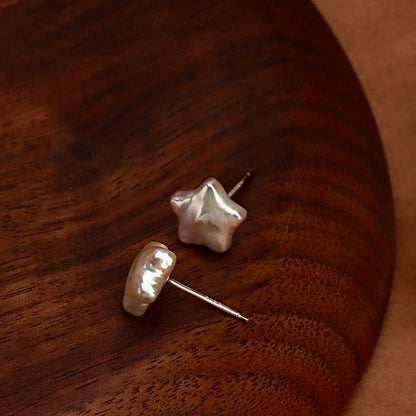 Pendientes de estrella con perlas barrocas de agua dulce auténticas
