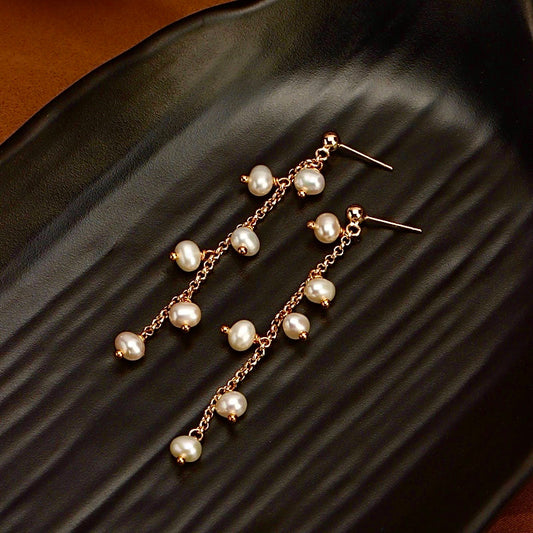 Genuine Freshwater Baroque Pearl Willow Branches Earrings