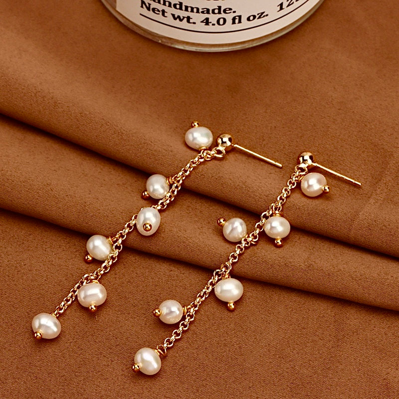 Genuine Freshwater Baroque Pearl Willow Branches Earrings