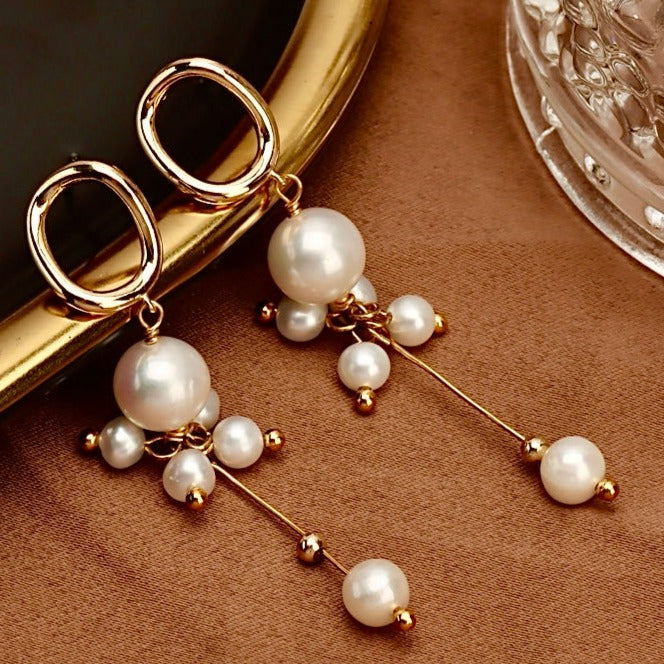Boucles d'oreilles Meteor en perles baroques d'eau douce véritables