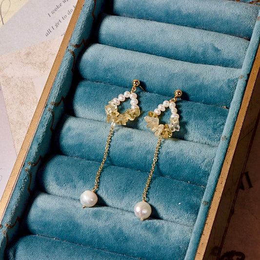 Genuine Freshwater Baroque Pearl Fairy Tail Earrings