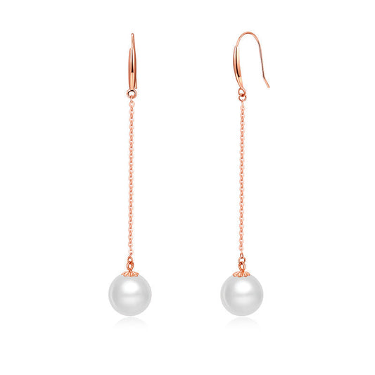 Solid 18K Gold Genuine Freshwater Pearl Classic Earrings