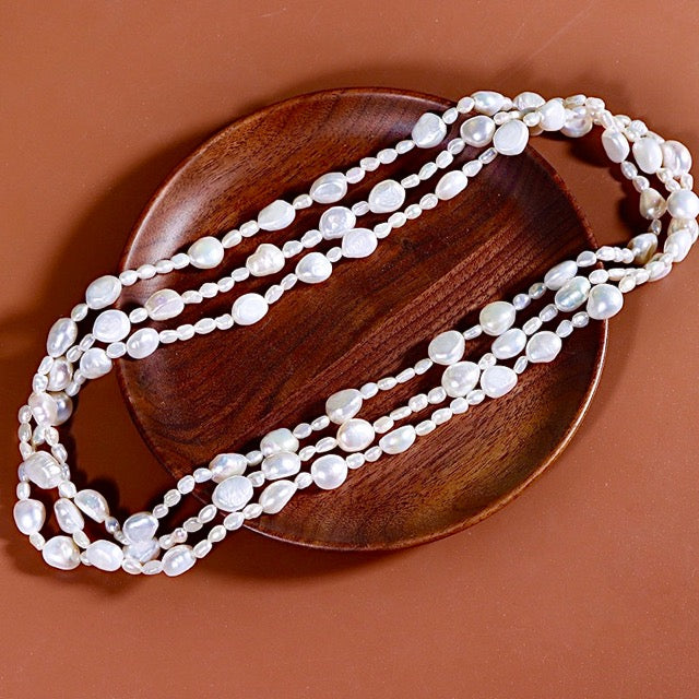 Collar barroco de sabana de agua dulce genuino
